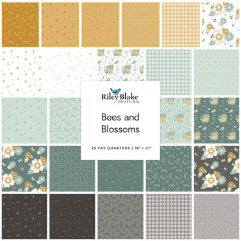 Bees and Blossoms  Fat Quarter Bundle by Lindsey Weight for Riley Blake Designs