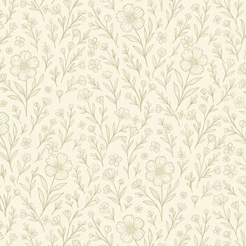 Backroad Blooms A-10604-L Blooms Buttercream by The Quilted Cow for Andover Fabrics