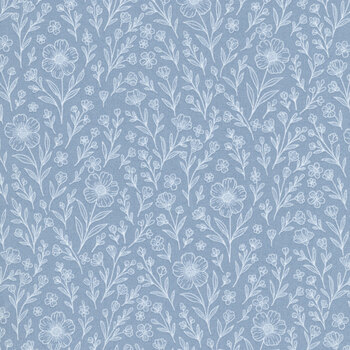 Backroad Blooms A-10604-B Blooms Cottage Blue by The Quilted Cow for Andover Fabrics