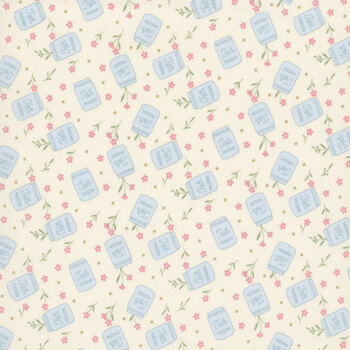 Backroad Blooms A-10602-L Canning Day Buttercream by The Quilted Cow for Andover Fabrics