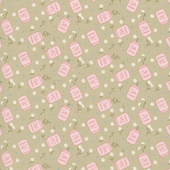 Backroad Blooms A-10602-G Canning Day Sage Whisper by The Quilted Cow for Andover Fabrics