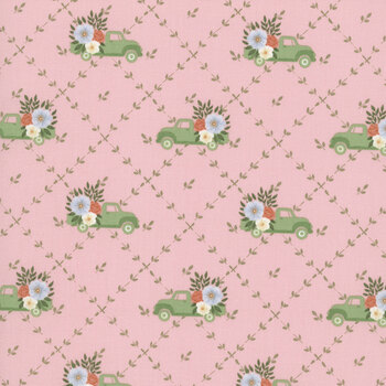 Backroad Blooms A-10600-E Papa's Truck Dusty Rose by The Quilted Cow for Andover Fabrics