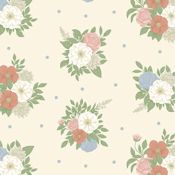 Backroad Blooms A-10599-L1 Faded Corsage Pressed Linen by The Quilted Cow for Andover Fabrics