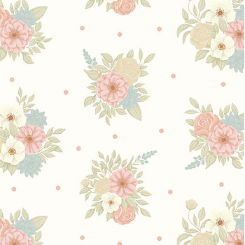 Backroad Blooms A-10599-L Faded Corsage Buttercream by The Quilted Cow for Andover Fabrics