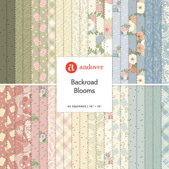 Backroad Blooms  10" Squares by The Quilted Cow for Andover Fabrics