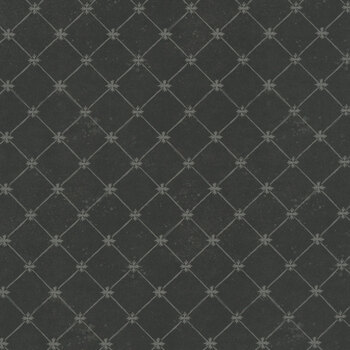 Botanical Sketchbook W115-023-777 Lattice Black by Chad Barrett for White Owl Textiles