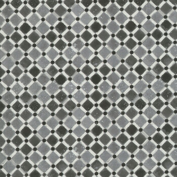 Botanical Sketchbook W115-021-770 Star Grid Gray/Black by Chad Barrett for White Owl Textiles