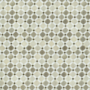 Botanical Sketchbook W115-021-007 Star Grid Cream/Taupe by Chad Barrett for White Owl Textiles
