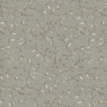 Botanical Sketchbook W115-020-700 Vines Gray by Chad Barrett for White Owl Textiles