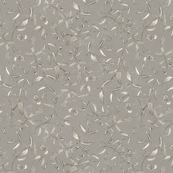 Botanical Sketchbook W115-020-700 Vines Gray by Chad Barrett for White Owl Textiles