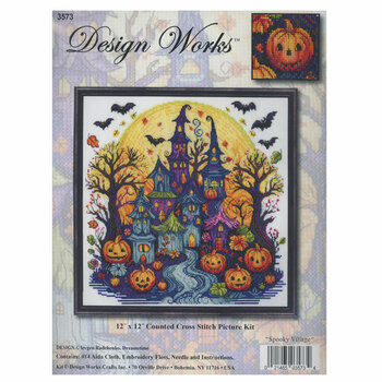 Spooky Village Cross Stitch Picture Kit, Image