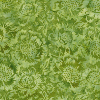 Springtime Bouquet 122517645 Large Floral Green Ivy by Jerry Khiev for Island Batik