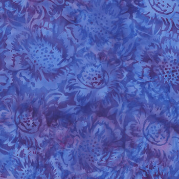 Springtime Bouquet 122517828 Large Floral Multi Blue Purple by Jerry Khiev for Island Batik