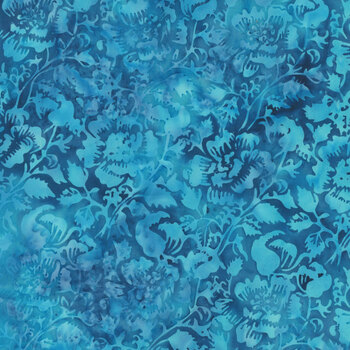 Springtime Bouquet 122518525- Medium Floral Blue Morning Glory by Jerry Khiev for Island Batik