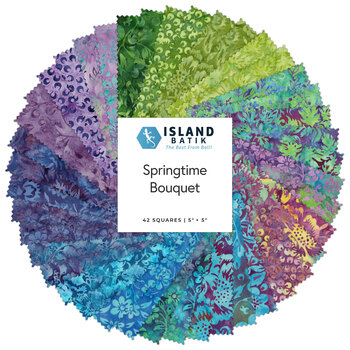 Springtime Bouquet  5" Stamp by Jerry Khiev for Island Batik