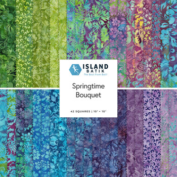 Springtime Bouquet  10" Stack by Jerry Khiev for Island Batik