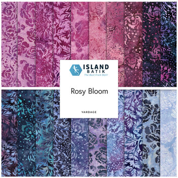 Rosy Bloom  Yardage by Jerry Khiev for Island Batik