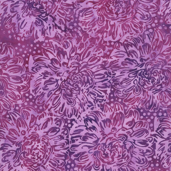 Rosy Bloom 122524175 Large Dahlias Pink Rosewood by Jerry Khiev for Island Batik