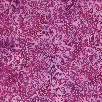 Rosy Bloom 122524175 Large Dahlias Pink Rosewood by Jerry Khiev for Island Batik