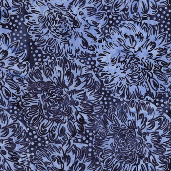 Rosy Bloom 122524455 Large Dahlias Purple Pansy by Jerry Khiev for Island Batik