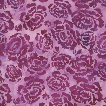 Rosy Bloom 122527120 Hollyhock Pink Petunia by Jerry Khiev for Island Batik