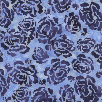 Rosy Bloom 122527400 Hollyhock Purple Thistle by Jerry Khiev for Island Batik