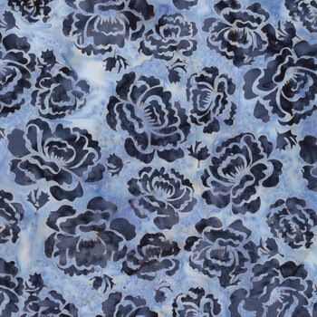 Rosy Bloom 122527400 Hollyhock Purple Thistle by Jerry Khiev for Island Batik