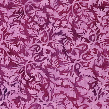 Rosy Bloom 122528177 Leafy Vine Pink Plum by Jerry Khiev for Island Batik