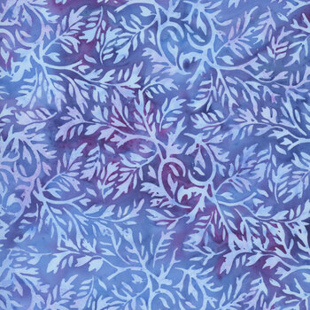 Rosy Bloom 122528420 Leafy Vine Purple Urchin by Jerry Khiev for Island Batik