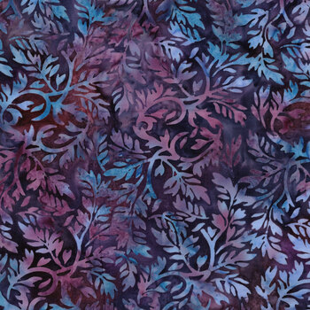Rosy Bloom 122528435 Leafy Vine Purple Grape by Jerry Khiev for Island Batik