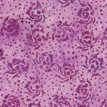 Rosy Bloom 122529115 Flowers and Dots Pink Blush by Jerry Khiev for Island Batik