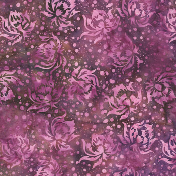 Rosy Bloom 122529390 Flowers and Dots Red Burgundy by Jerry Khiev for Island Batik