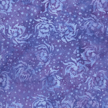 Rosy Bloom 122529410 Flowers and Dots Purple Foxglove by Jerry Khiev for Island Batik