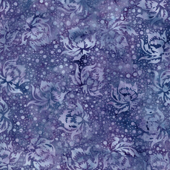Rosy Bloom 122529410 Flowers and Dots Purple Foxglove by Jerry Khiev for Island Batik