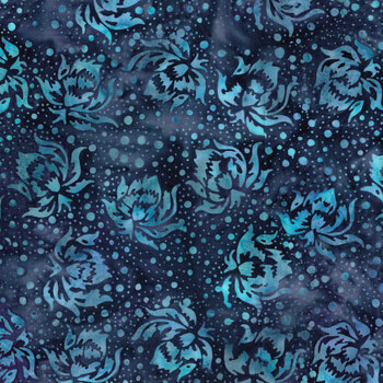 Rosy Bloom 122529475 Flowers and Dots Purple Eggplant by Jerry Khiev for Island Batik