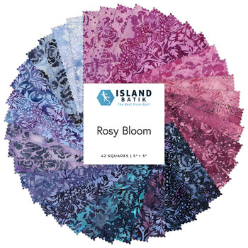 Rosy Bloom  5" Stamp by Jerry Khiev for Island Batik