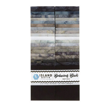 Foundations - Basics Bodacious Blacks  2.5" Strip Pack by Island Batik