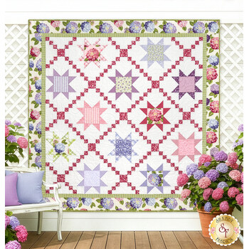  Starry Lattice Quilt Kit - Hydrangeas In The Garden