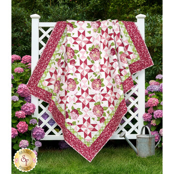  Patchwork Quilt Kit - Hydrangeas In The Garden - Pink