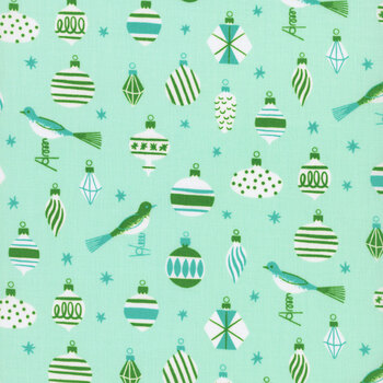 Merry Happy RS3098-14 Baubles Mint by Ruby Star Society for Moda Fabrics