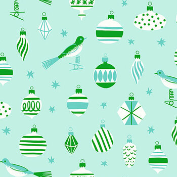 Merry Happy RS3098-14 Baubles Mint by Ruby Star Society for Moda Fabrics