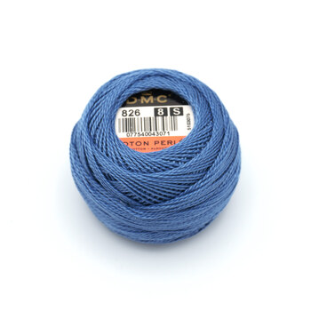 DMC Pearl Cotton Ball 826 Medium Blue - Size 8
