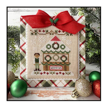 Christmas Market - Christmas Wreath Stand Cross Stitch Pattern Country Cottage Needleworks
