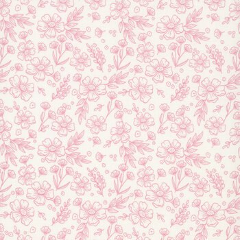 Sweet Pink C17411-CREAM Floral Cream by My Mind's Eye for Riley Blake Designs