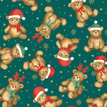 Jingle Bear Lane 98250202-01 Teddy Bear Christmas by Sharon Lee for Camelot Fabrics