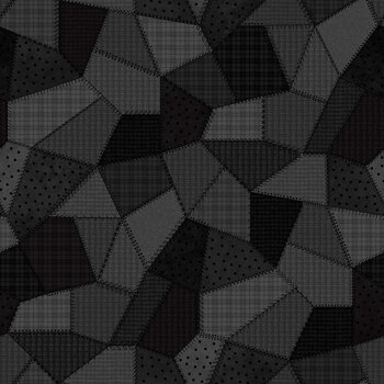 Patchwork Woolies Flannel MASF11310-J Black Patchwork Quilt by Bonnie Sullivan for Maywood Studio
