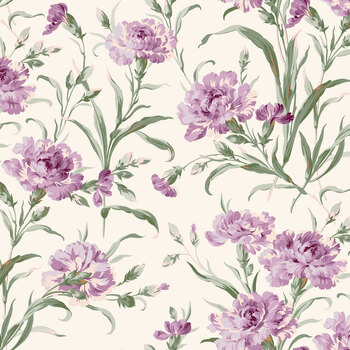 Courtland MAS11320-E Cream Trailing Carnations by Maywood Studio