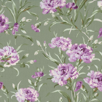 Courtland MAS11320-G Sage Green Trailing Carnations by Maywood Studio