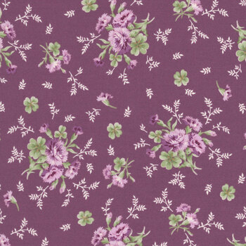 Courtland MAS11321-V Plum Carnations and Clover by Maywood Studio