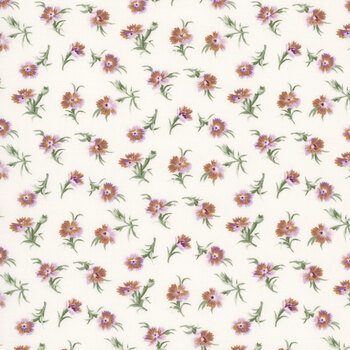 Courtland MAS11323-E Cream Tossed Carnations by Maywood Studio
